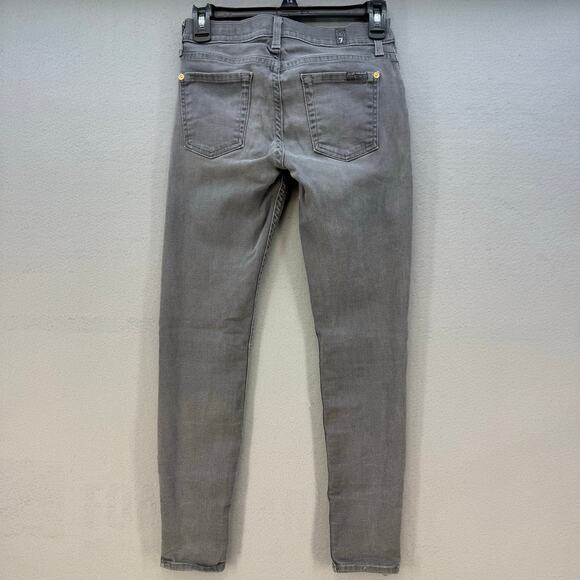 7 For All Mankind Jeans Women's 26 (2) Grey The Skinny 26 Ankle Zip Normcore - Picture 2 of 15